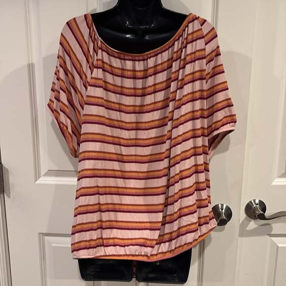 Lane Bryant pinkish stripe shirt 22-24 - new with tags - Picture 2 of 4